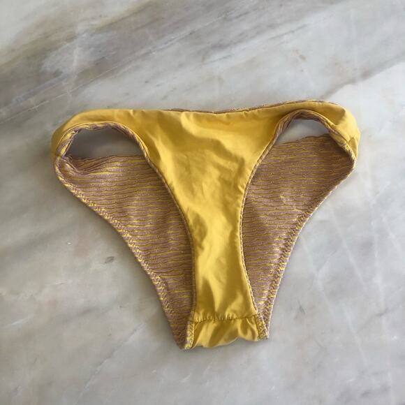 Sea salt azure bikini bottoms in yellow Gold swim size small - Picture 6 of 6